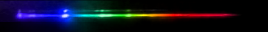 Photograph of emission spectrum of Bismuth.