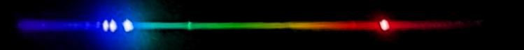 Photograph of emission spectrum of Zinc.